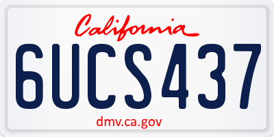 CA license plate 6UCS437