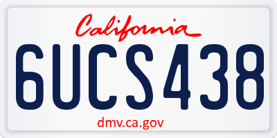 CA license plate 6UCS438