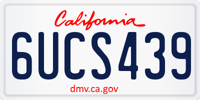CA license plate 6UCS439