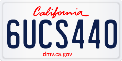 CA license plate 6UCS440