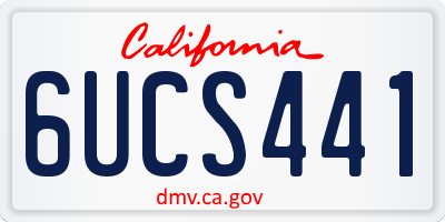 CA license plate 6UCS441