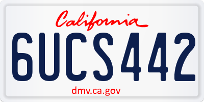CA license plate 6UCS442