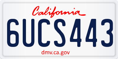 CA license plate 6UCS443