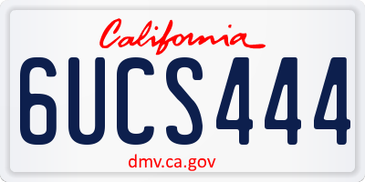 CA license plate 6UCS444