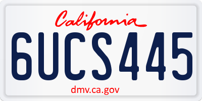 CA license plate 6UCS445
