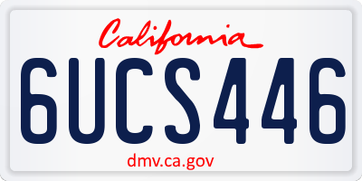 CA license plate 6UCS446