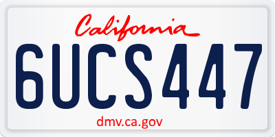 CA license plate 6UCS447