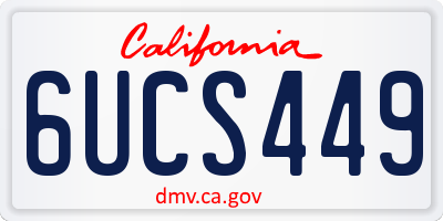 CA license plate 6UCS449