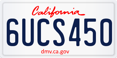 CA license plate 6UCS450