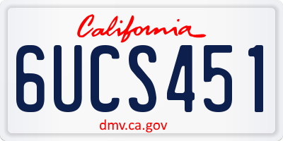 CA license plate 6UCS451