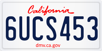 CA license plate 6UCS453