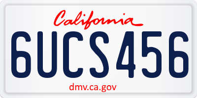 CA license plate 6UCS456