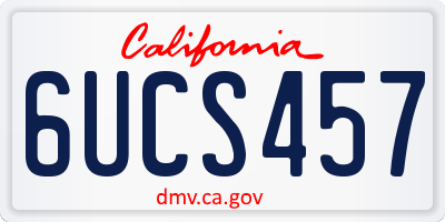 CA license plate 6UCS457