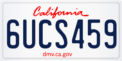 CA license plate 6UCS459