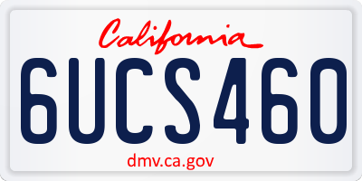 CA license plate 6UCS460