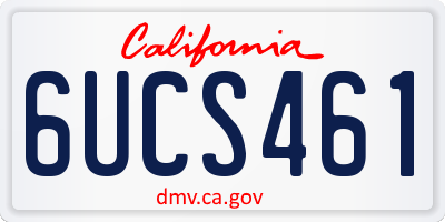 CA license plate 6UCS461