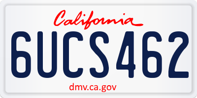 CA license plate 6UCS462