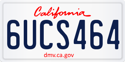 CA license plate 6UCS464