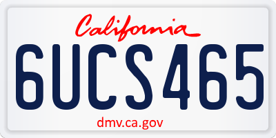 CA license plate 6UCS465