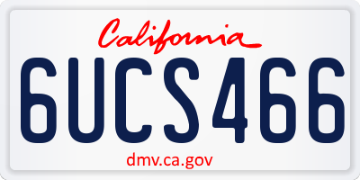 CA license plate 6UCS466