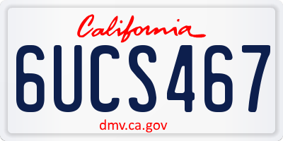 CA license plate 6UCS467