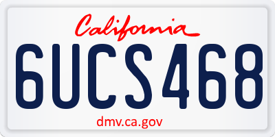 CA license plate 6UCS468