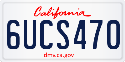 CA license plate 6UCS470