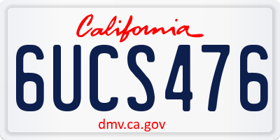CA license plate 6UCS476