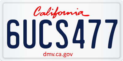 CA license plate 6UCS477