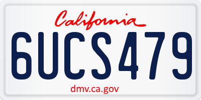 CA license plate 6UCS479