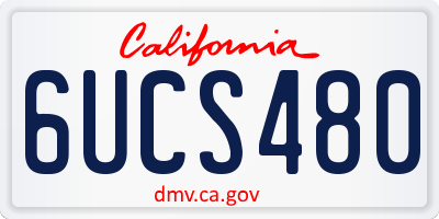CA license plate 6UCS480