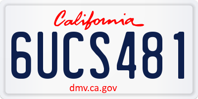 CA license plate 6UCS481