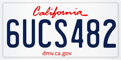 CA license plate 6UCS482