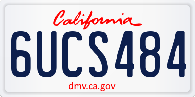 CA license plate 6UCS484