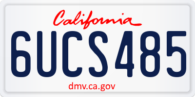 CA license plate 6UCS485
