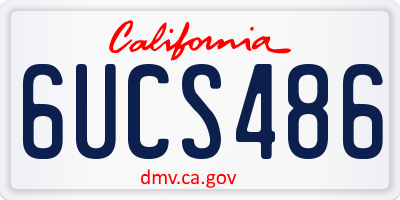 CA license plate 6UCS486