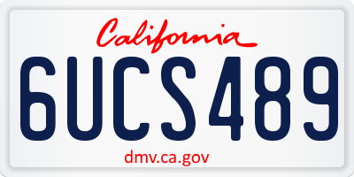 CA license plate 6UCS489