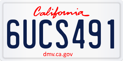 CA license plate 6UCS491