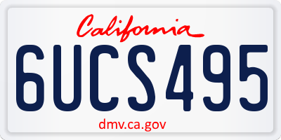 CA license plate 6UCS495