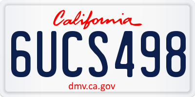CA license plate 6UCS498