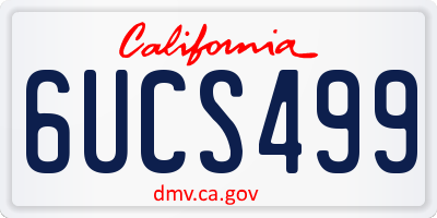 CA license plate 6UCS499