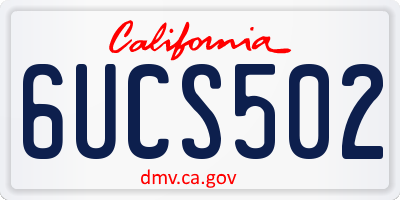 CA license plate 6UCS502