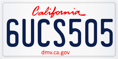 CA license plate 6UCS505