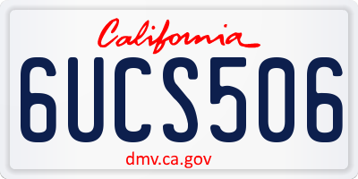 CA license plate 6UCS506