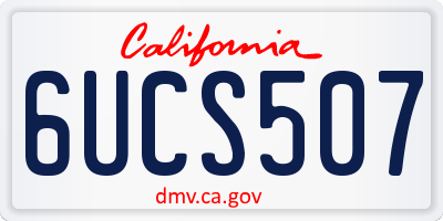 CA license plate 6UCS507