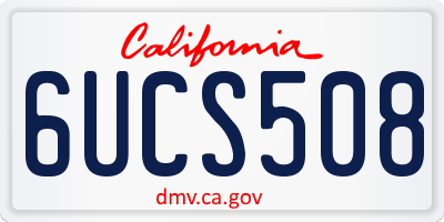 CA license plate 6UCS508