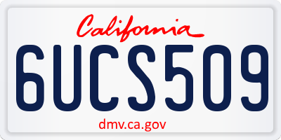CA license plate 6UCS509