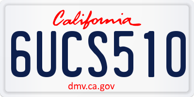CA license plate 6UCS510