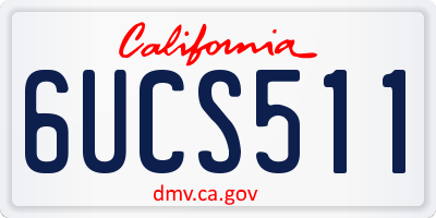 CA license plate 6UCS511