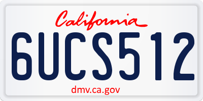 CA license plate 6UCS512